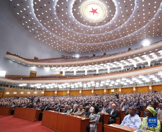 2018年9月3日，中非合作论坛北京峰会在北京人民大会堂隆重开幕。新华社记者 刘卫兵 摄
