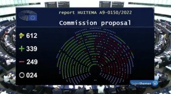  339票赞成、249票反对，燃油车禁令并非没有质疑声。图源：EU